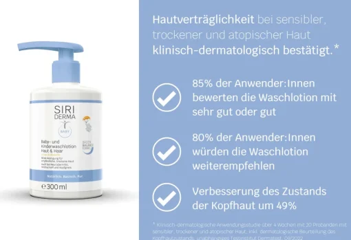 Siriderma Baby- und Kinderwaschlotion Haut & Haar 300ml