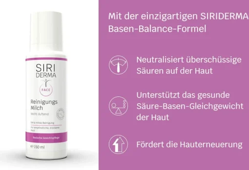 Siriderma Basische Reinigungsmilch - 150ml