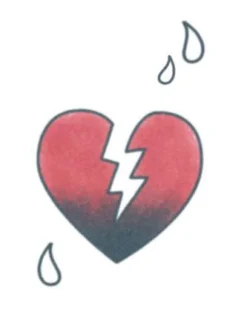 Tattooed Now! Temporary Tattoo - Broken Heart and Tears