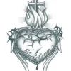 Tattooed Now! Temporary Tattoo - Sacred Heart with Cross