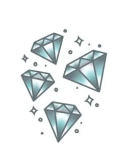 Tattooed Now! Temporary Tattoo - Blue Lucky Diamonds