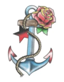 Tattooed Now! Temporary Tattoo - Anchor and Rose