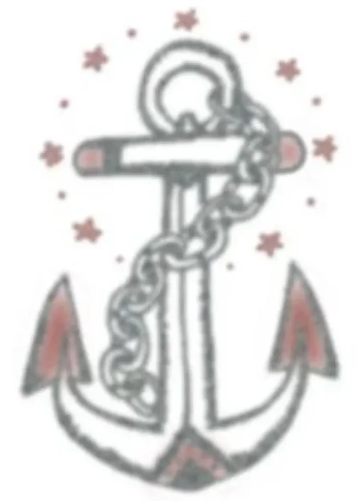 Tattooed Now! Temporary Tattoo - Anchor With Red Stars